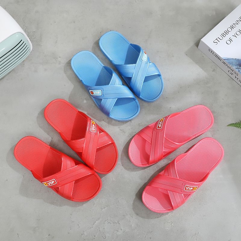 Classic ladies slippers summer household bathroom non-slip cross sandals breathable hollow out slippers wholesale