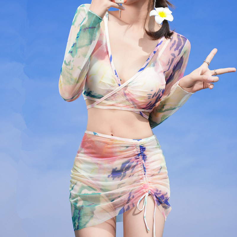 Swimsuit for Women 2025 New Popular Style Pure Desire Sexy Slim Bikini Three-Piece Set Summer Fairy Seaside Vacation