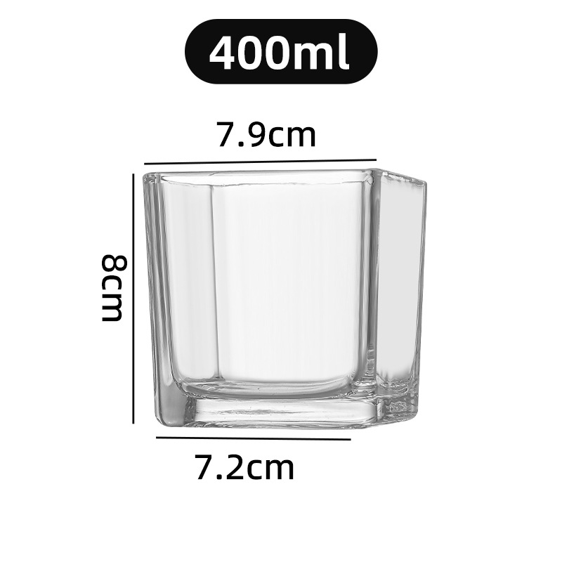 Picture of Wholesale glass aromatherapy candle cup square square cylinder transparent candle holder ornaments flower arrangement hydroponic vase large small size fish tank