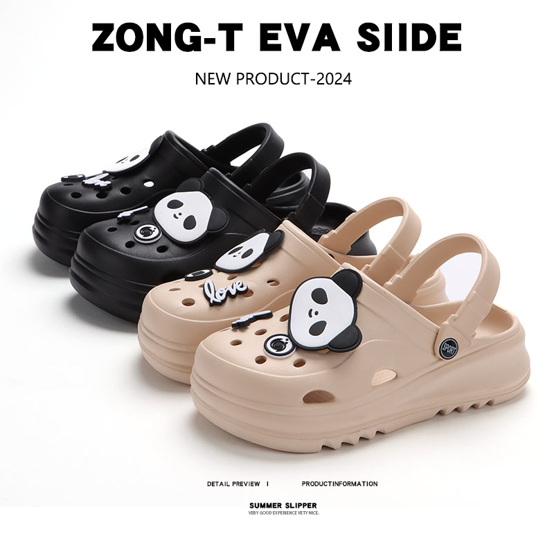 2024 New Style Slippers Women's Summer Breathable Cave Shoes Non-slip Shoe-on-shit Thick Sole Eva Sandals Outer Wear Beach Sandals