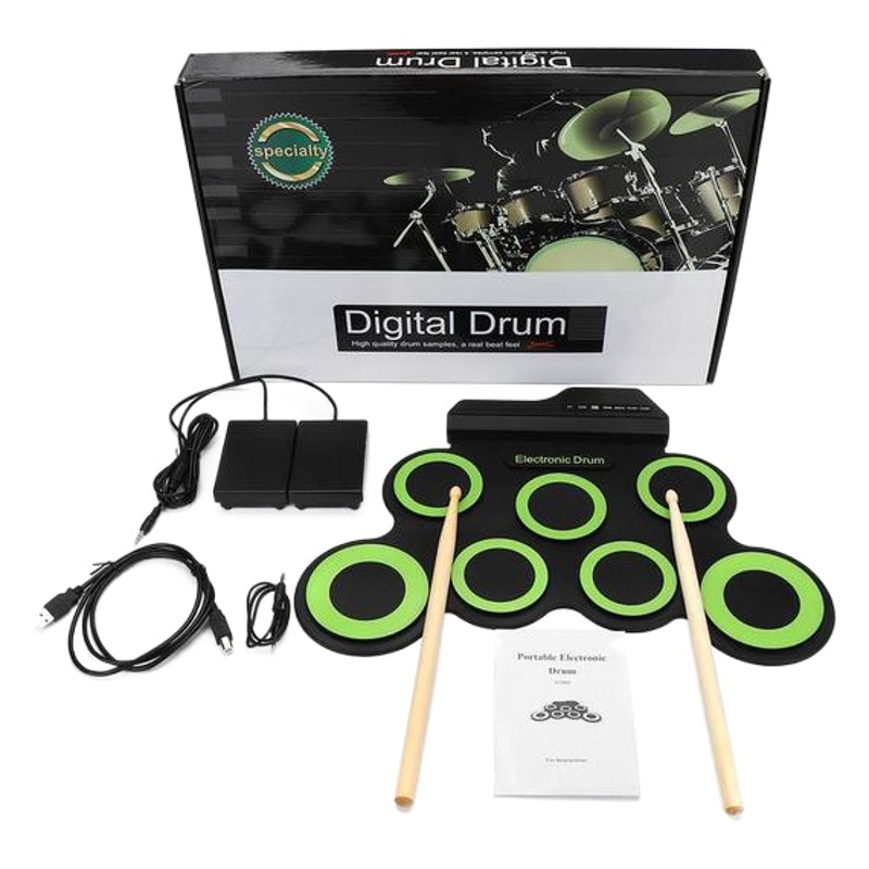 Iword Hand-Rolled USB Digital Drum Portable Drum Practice Drum Foldableing Silicone Electric Drum Jazz Drum Pad
