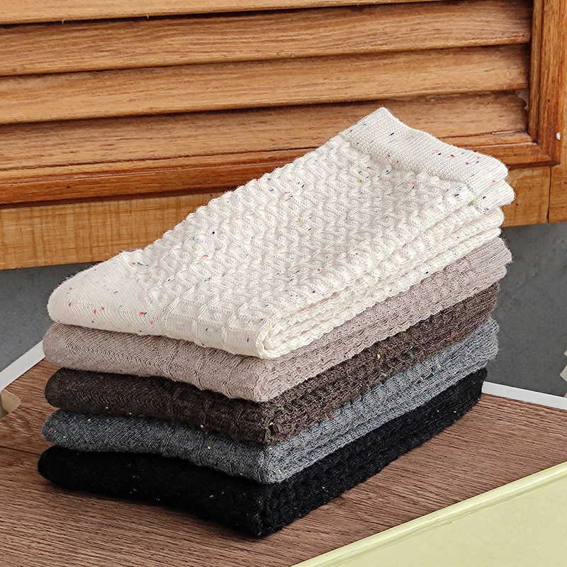 Socks Women's Autumn and Winter Mid-length Socks Dot Yarn Japanese Style Vertical Strip Distinctive Internet Popular Stacking Socks Ins Fashionable Stockings