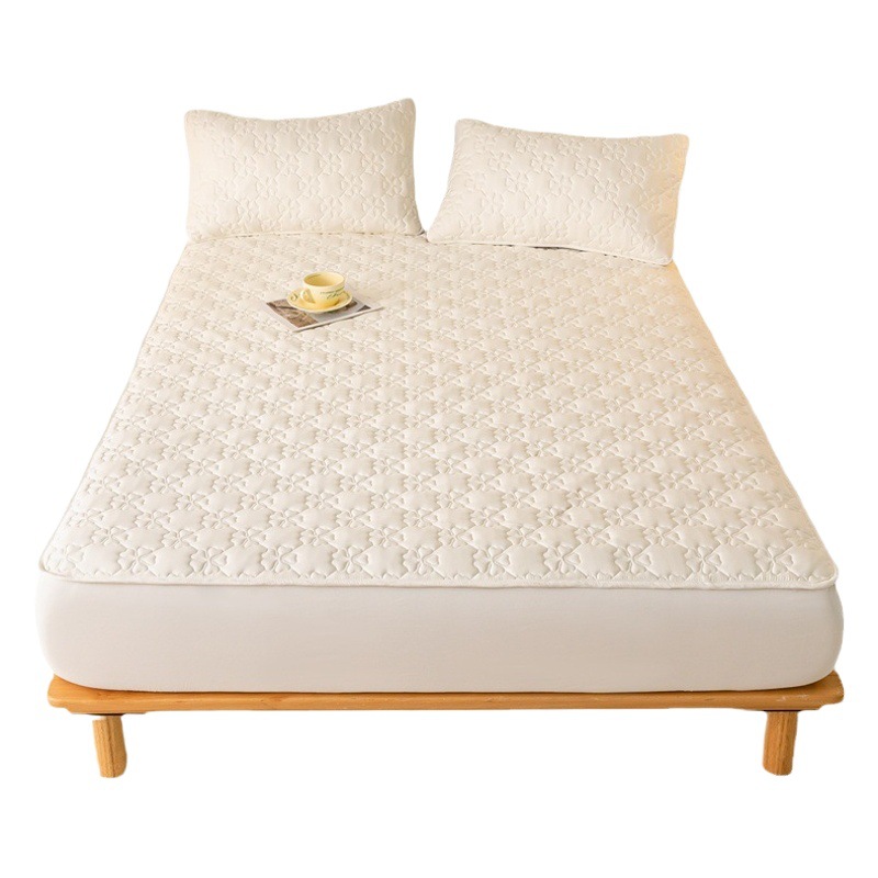 Class A Pure Cotton Washable Cotton Bed Cover Full Cotton Padded Simmons Dust-proof Protective Cover Fixed Thickened Bedspread Fully Enclosed