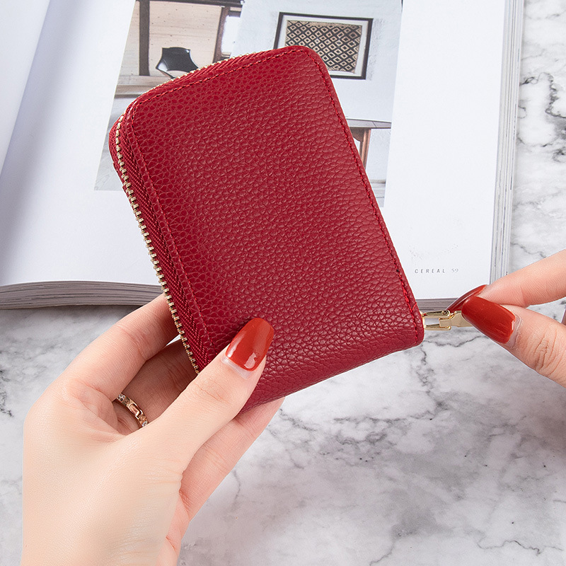 Picture of Card Bag Women's Korean-style New Anti-degaussing Solid Color Driver's License Mini Simple Multi-functional Compact Card Bag Card Cover for Women