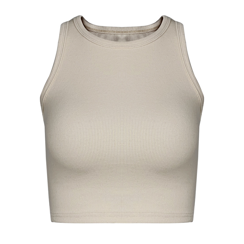 Picture of European and American Ins Sports Short Navel-Baring Sleeveless Top for Women 2025 Summer Cross-Border New Tight-Fitting I-Shaped Vest