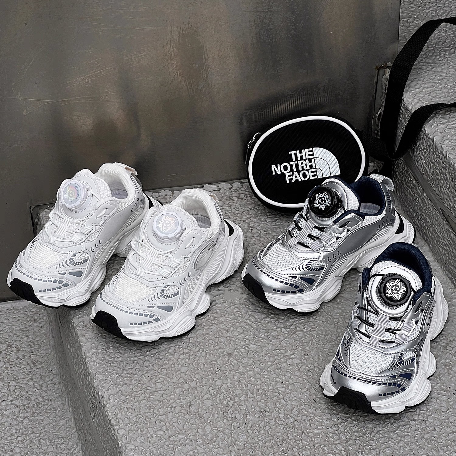 2025 Spring and Autumn New Swivel Buckle Boys Lightweight Breathable Mesh Sneakers Girls Baby Daddy Running Shoes