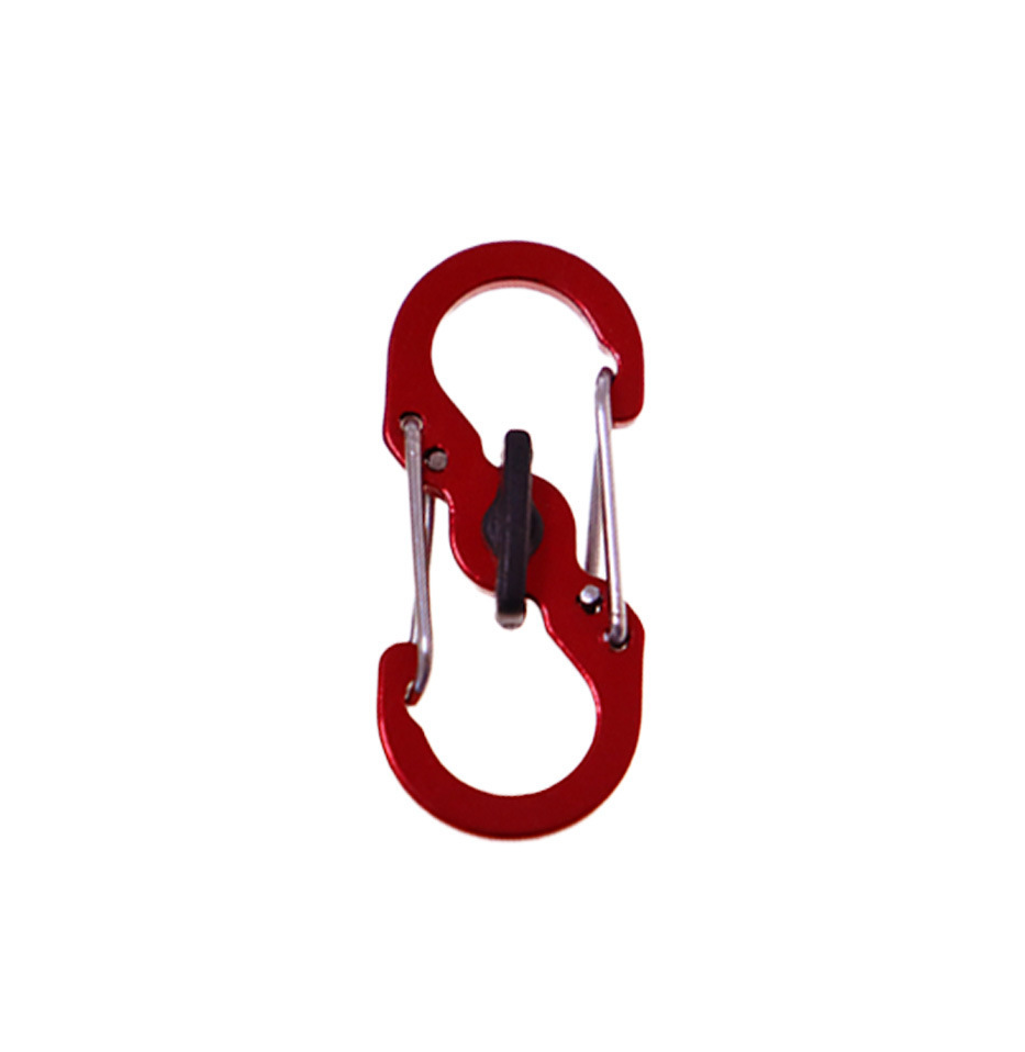 Picture of Fox Small size stainless steel 8-word buckle with lock anti-theft S buckle key chain travel bag buckle