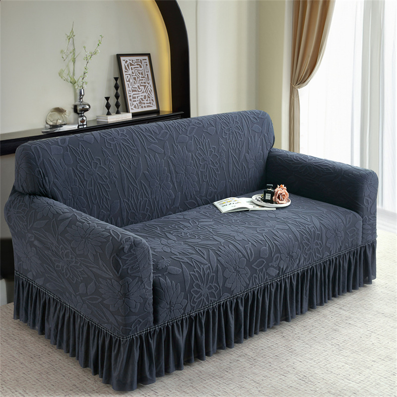 Cross-Border Popular Thickened Jacquard Pleated Skirt Sofa Cover All-Inclusive Four-Season Universal Skirt Sofa Cover Cover Cloth