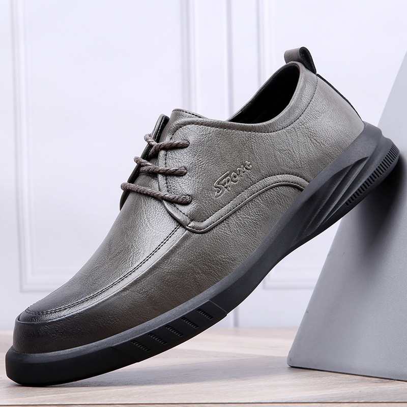 2025 New Autumn Men's Shoes Breathable Genuine Leather Business Trendy Casual Leather Shoes Men's Korean Style Single Shoes Breathable and Comfortable