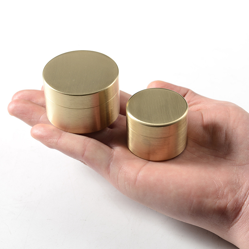 Brass Outdoor Waterproof Box Round Brass Paperweight Metal Jewelry Storage Box Sealed Dustproof and Moisture-Proof Brass Box