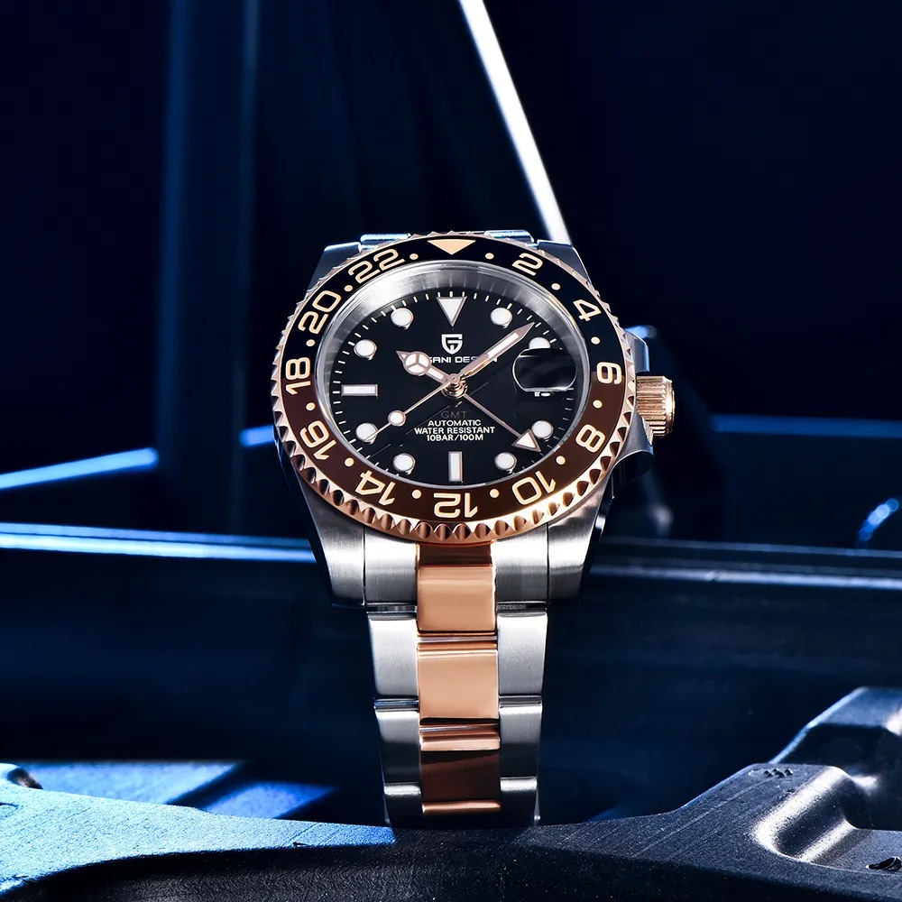 Picture of PAGANI bojiani fashion Men's automatic mechanical watch GMT two hour clock luminous calendar watch 1662