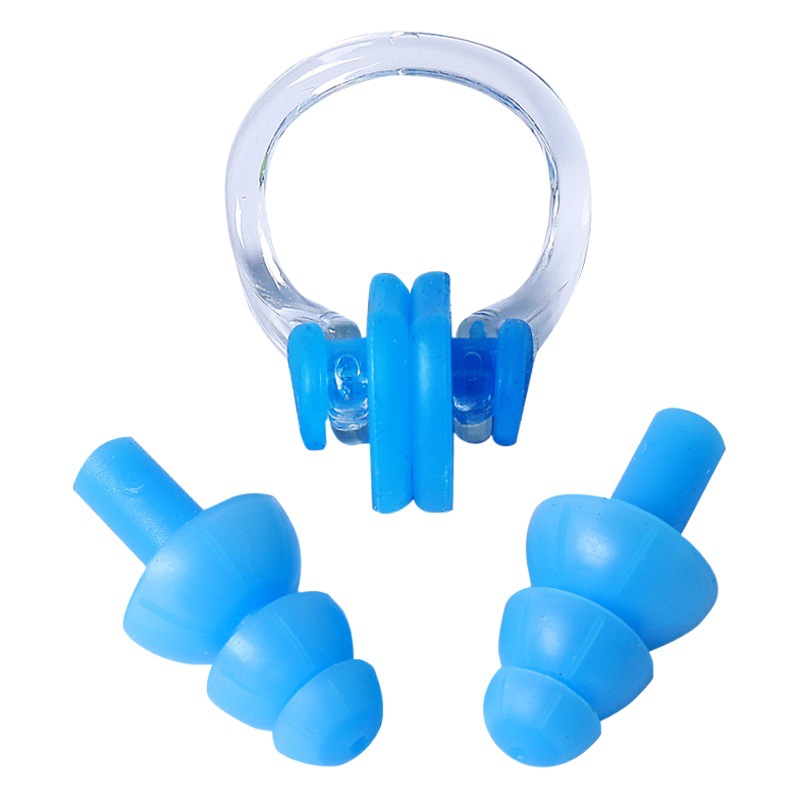 Swimming supplies swimming nose clip earplug boxed dustproof waterproof silicone soft earplug nose clip suit factory direct sales