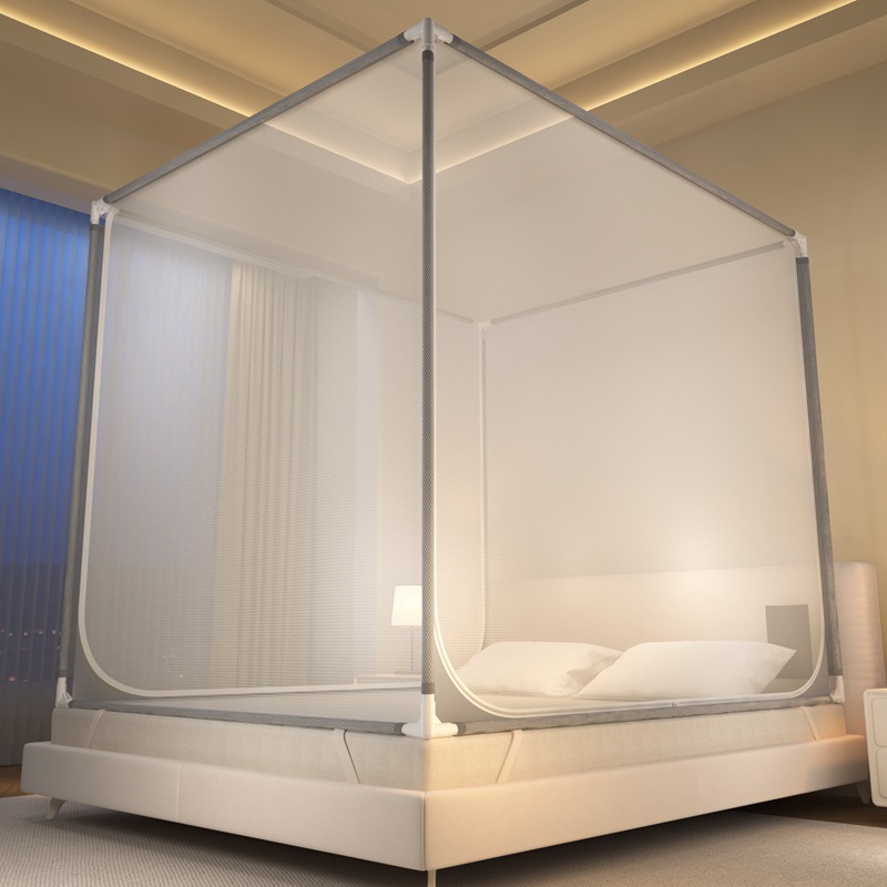 Picture of Class A Mosquito Net Household Bedroom Three-door New Bracket Tattoo Children's Anti-fall Anti-drop Bed Fully Surrounded Bottomless 1.8