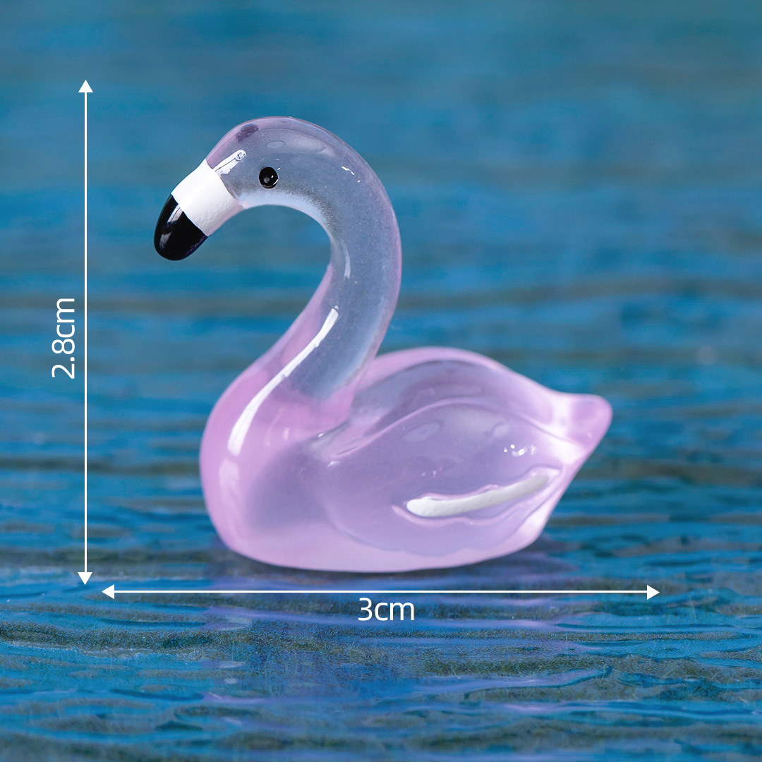 Picture of Micro Landscape Creative Cute Luminous Artificial Flamingo Aquarium Moss Landscaping Decoration Accessories Desktop Small Ornaments
