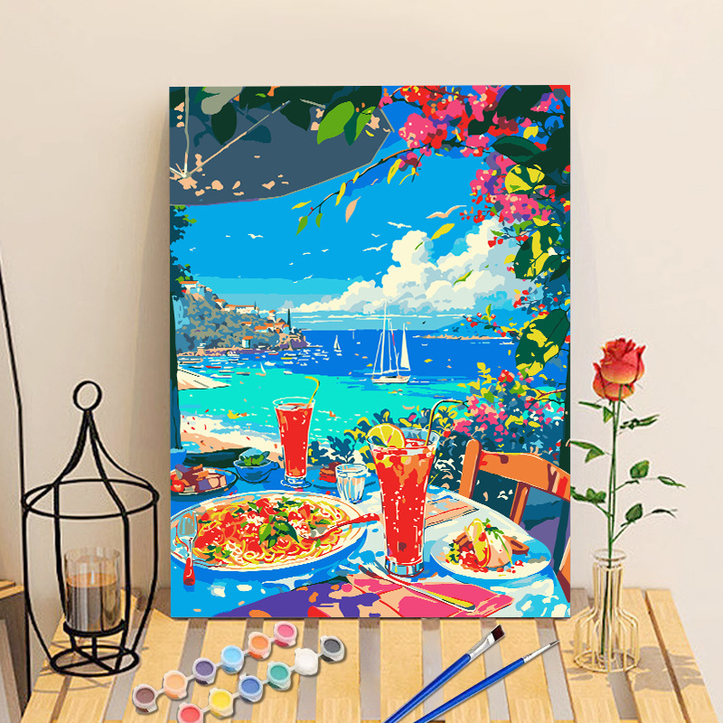 40*50 Digital Oil Painting DIY Butterfly Landscape Flower Cartoon Large Size Digital Painting Hand-Filled Hand-Painted Painting