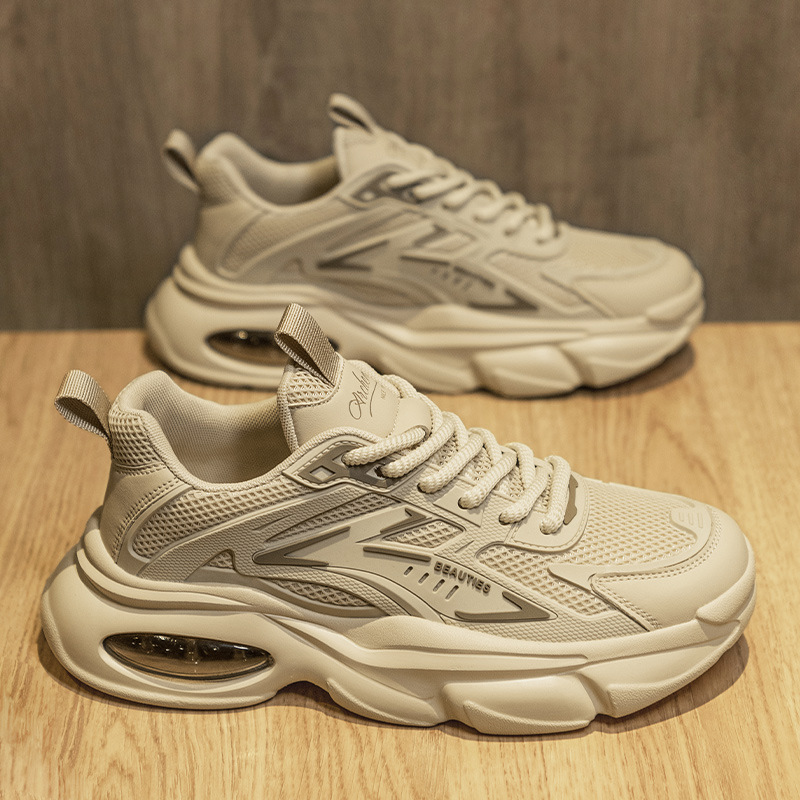 Men's Shoes Summer 2025 New Mesh Breathable Casual Running Sports Men's Shoes Teenager Air Cushion Heightened Torre Shoes