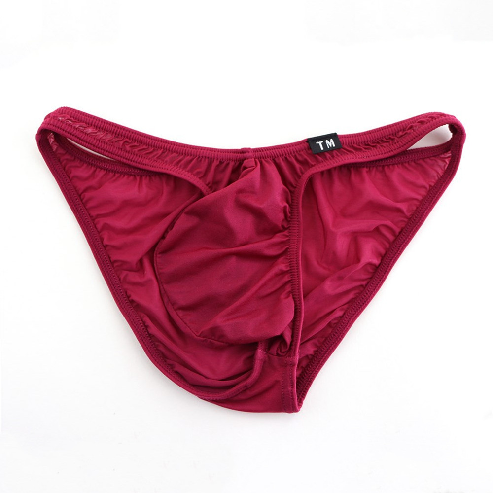 New Men's Underwear Men's Pocket Fashion Briefs Sexy Silky Breathable Low Waist Pants Retail Wholesale