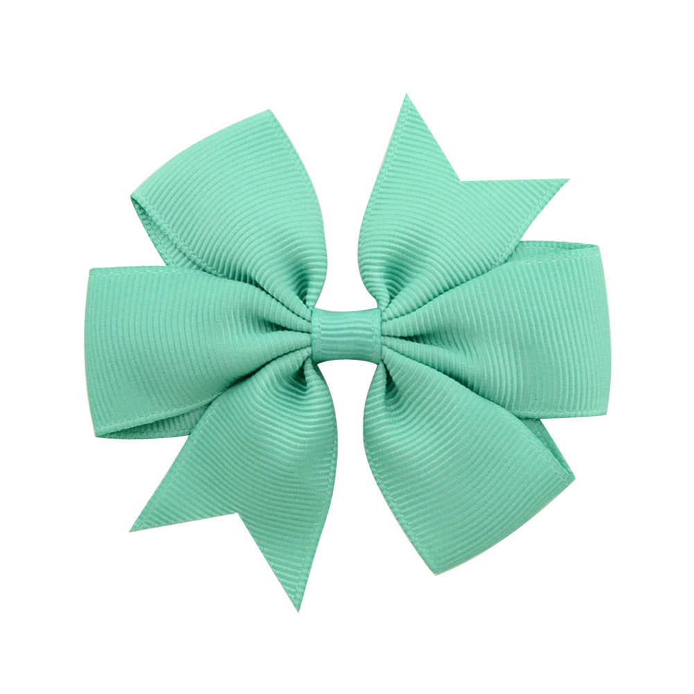 Picture of 53 Colors Amazon Hot Selling Six-Ear Pure Color Ribbed Fishtail Bow Hairpin Hair Accessories Kidsren's Headwear 564