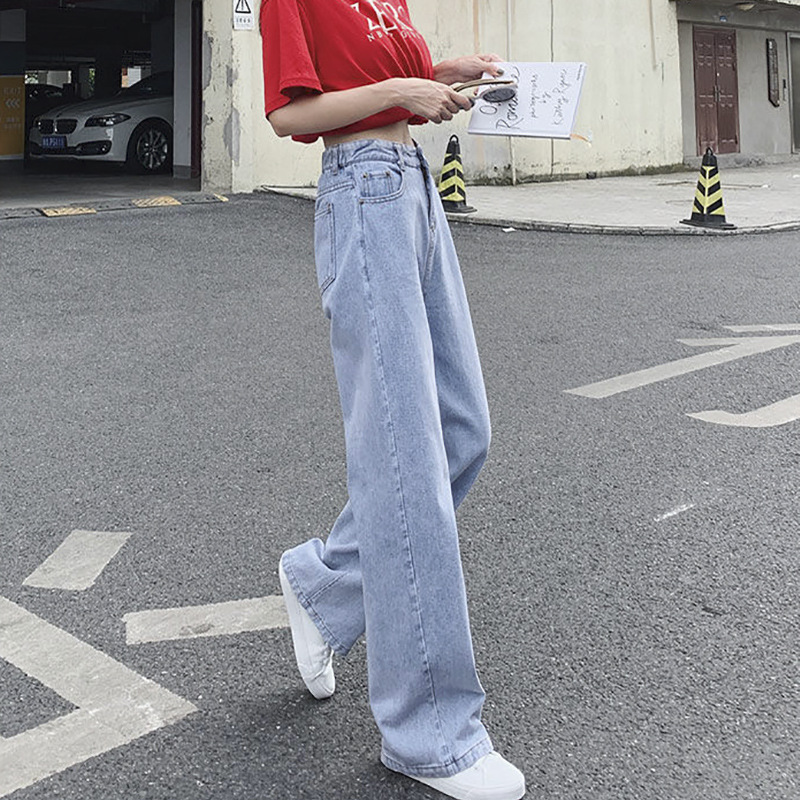 Picture of 885 jeans women's personalized high waist wide leg pants slimming straight pants loose ins trendy loose niche high street