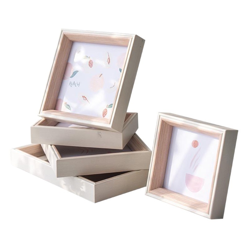 Simple Nordic photo frame square plastic photo frame 6-inch 7-inch bedroom living room wedding photo wash photo frame