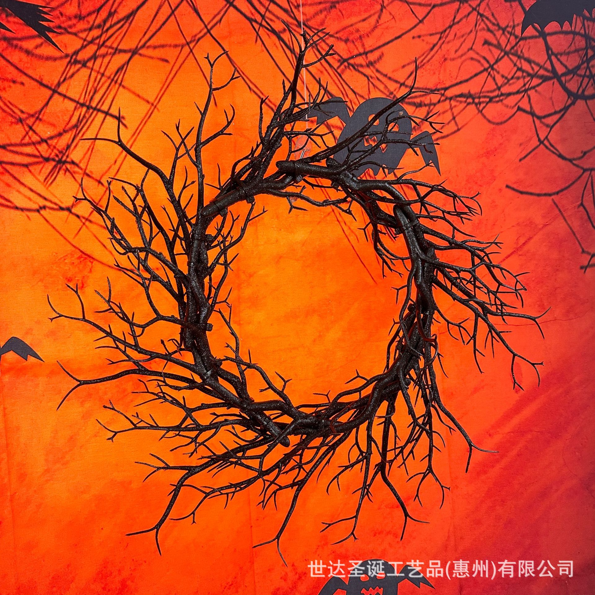 Halloween Dead Branch Wreath Ghost Festival Horror Decoration Glow Black Branch Wreath Dead Branch Ghost Festival Scene Decoration