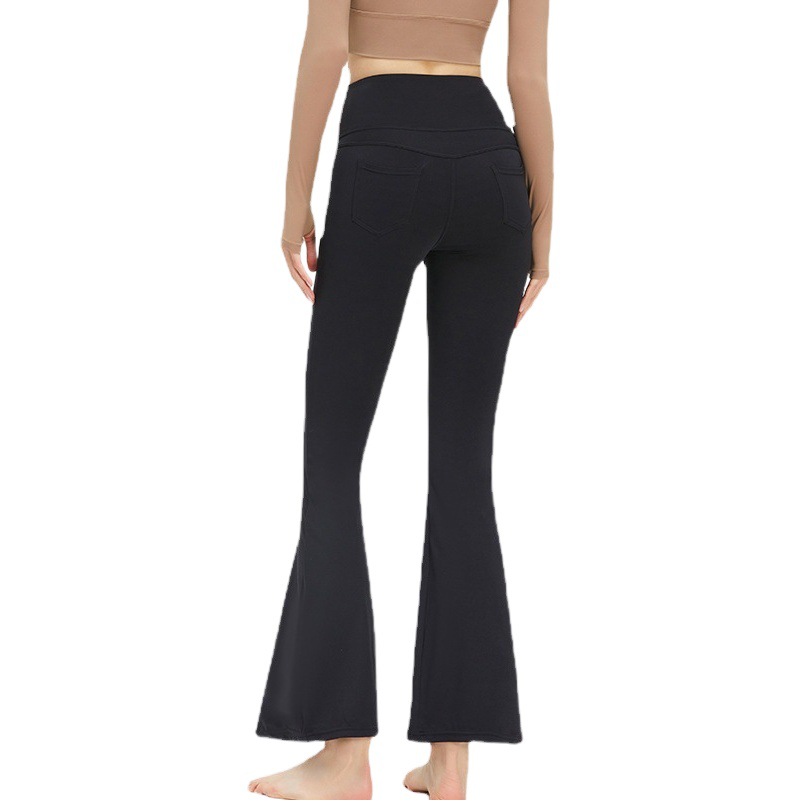 Cross-Border Yoga Bell-Bottom Pants for Women, High-Waisted Peach Pants, Yoga Clothes, Sports Butt Lift, Slightly Flared Fitness Tight Yoga Pants