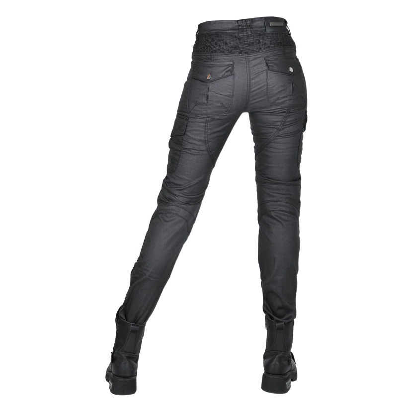 VOLERO Wora Gong Motorcycle Jeans Women's Coated Retro Biker Pants Multi-Pocket Casual Tooling Riding Pants