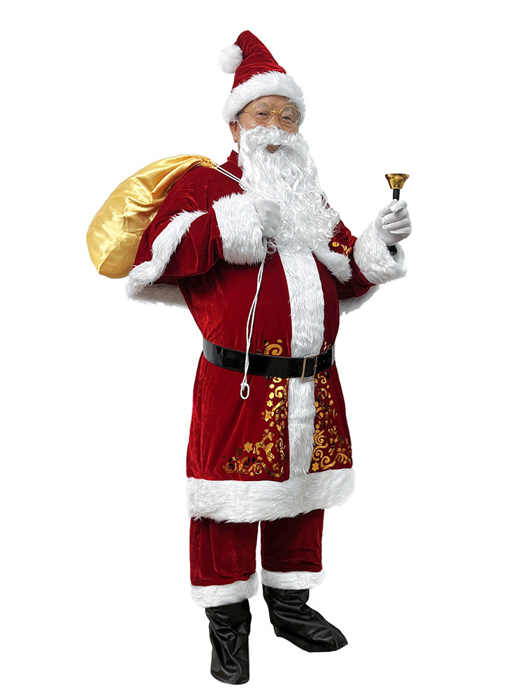Picture of European and American Cross-Border Christmas Clothing Long-Sleeved Women's Christmas Skirt Thickeneded Santa Claus with Shawl Christmas Queen Clothing