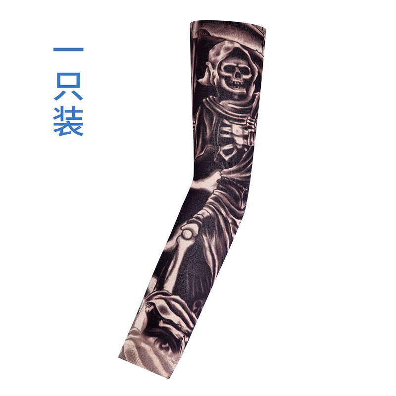 Picture of Flower Arm Tattoo Sleeve Seamless Outdoor Riding Tattoo Sunscreen Sleeve Riding Tattoo Sleeve Optional Color Cross Border