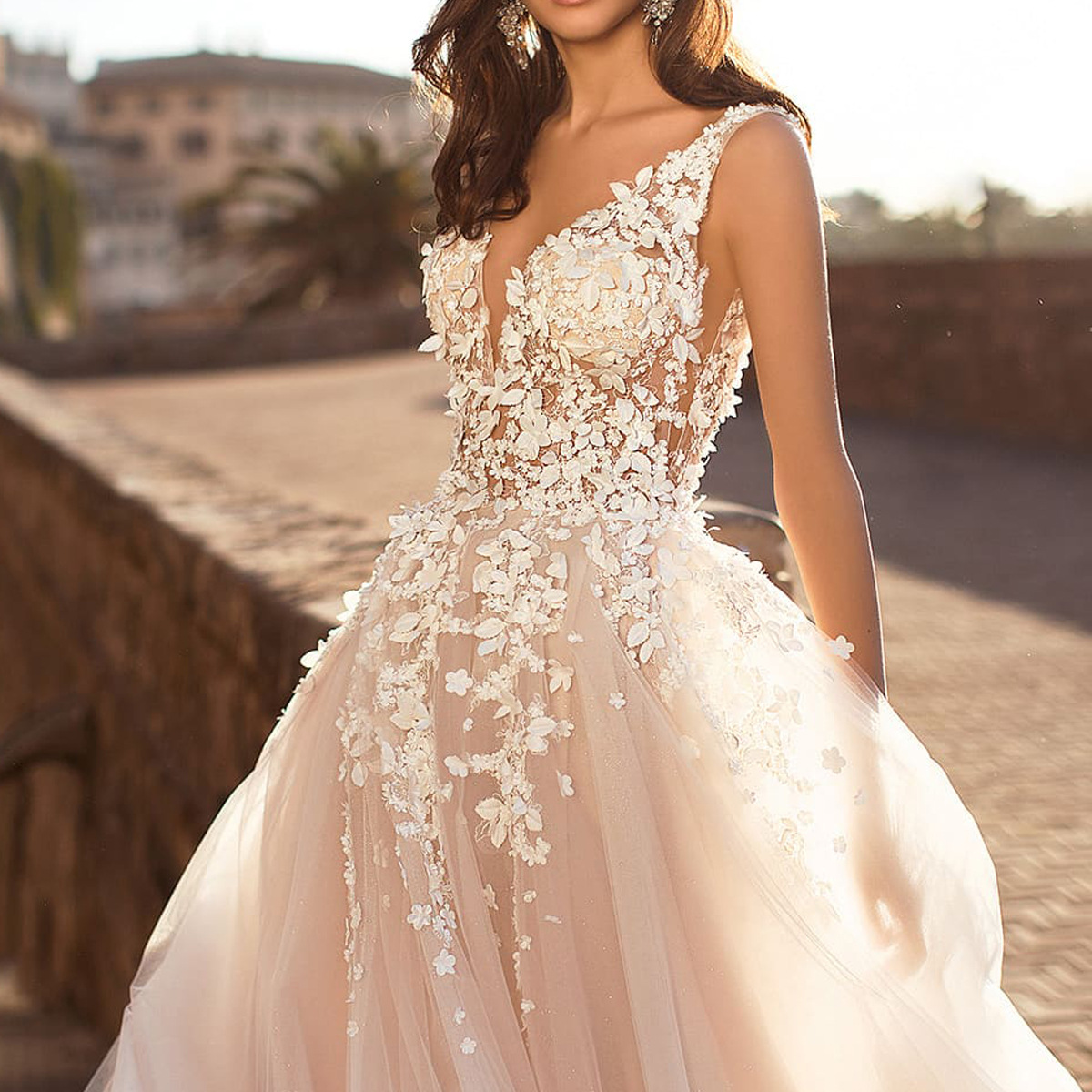 Picture of 2025 Cross-Border Summer New European and American Clothing Sexy Lace Dress Sleeveless Deep V Neck Wedding Dress Embroidered Long Skirt