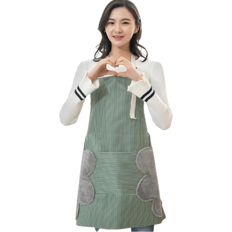Thickened Kitchen Apron with Neck Strap, Sleeveless, with Pockets, Oil-Proof, Waterproof, Hand-Wipeable, Stain-Resistant Apron for Home Use