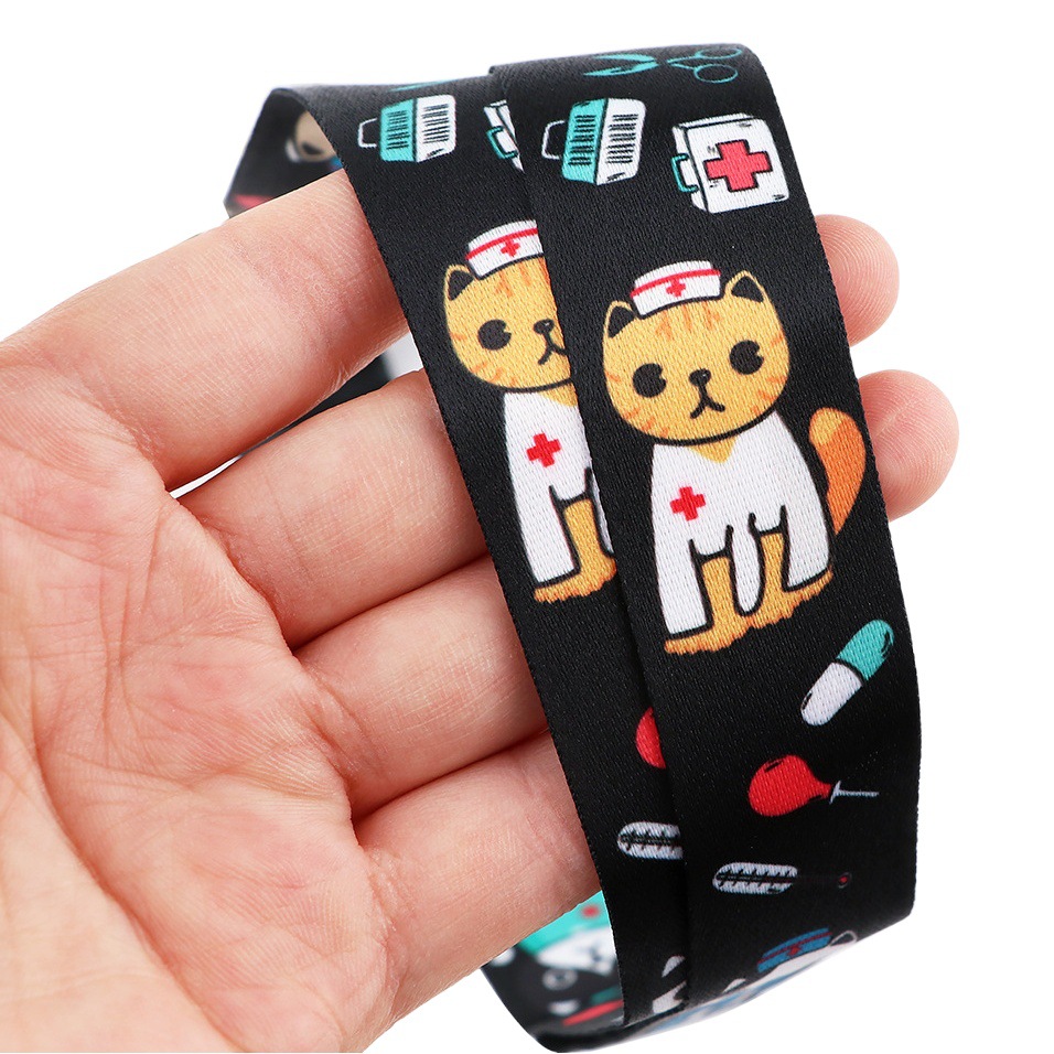 Cat Doctor Cartoon Mobile Phone Rope ID Card Ribbon Hanging Tab Hanging Rope Hanging Neck Key Chain Dog Doctor Hanging Rope