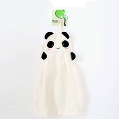 Picture of Korean Style Kitchen Cute Children Cartoon Microfiber Coral Velvet Animal Embroider Hanging Hand Towel Hand Towel