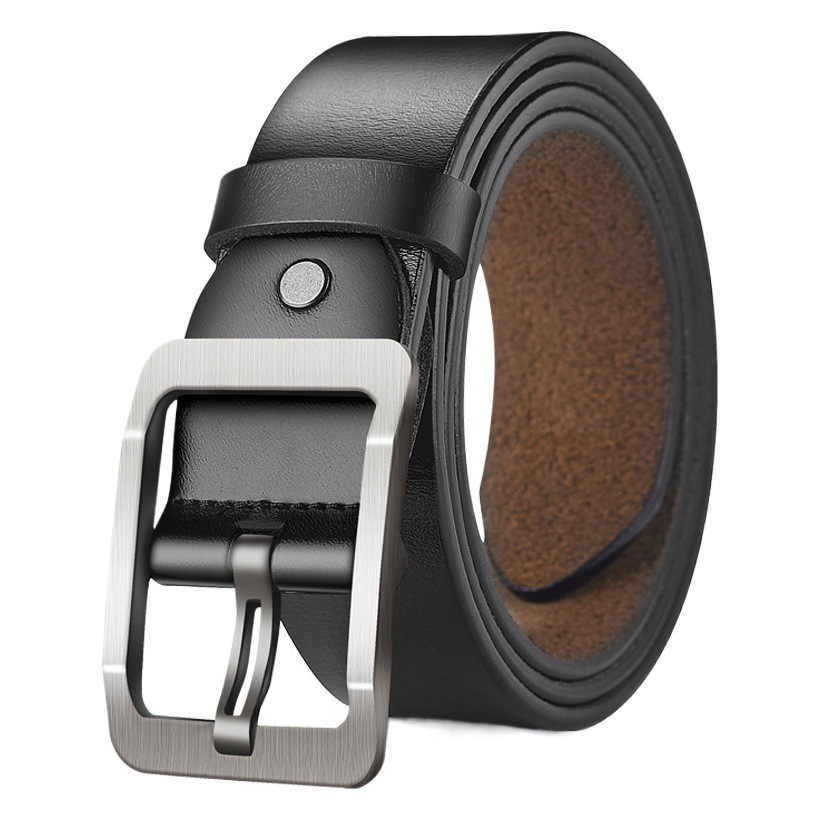 Foreign Trade New Men's Belt Alloy Japanese Buckle Antique Belt Men's Soft Leather Youth Punched Copper Pin Buckle Wholesale