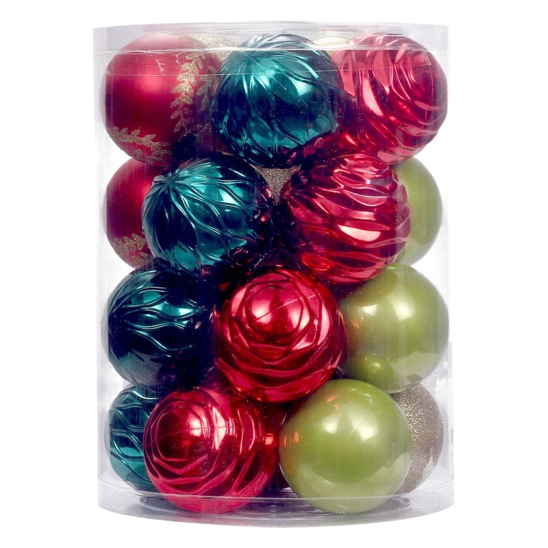 Cross-border new Christmas decorations 8cm/20PCs barrel special-shaped Christmas ball set Christmas tree pendant