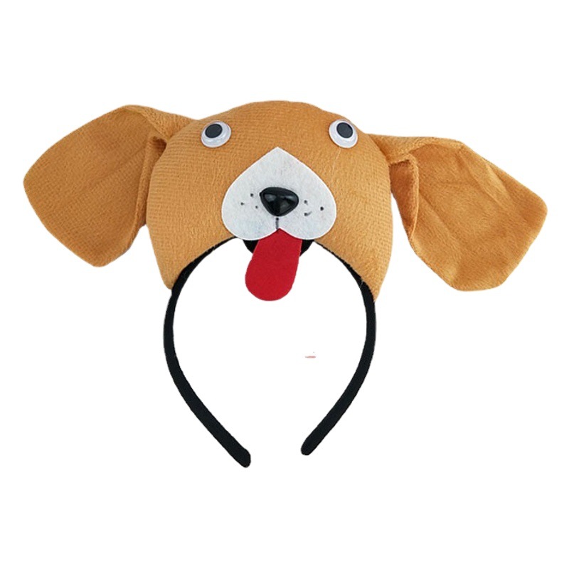 Cross-border Supply Halloween Animal Headband Performance Hair Accessories Dress Up Children's Pug Headband Cute Sweet Headwear
