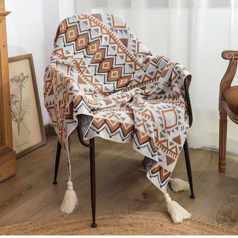Picture of Navajo Daylight Blanket Export Knitted Bohemian Sofa Cover Blanket Office Air Conditioning Nap Blanket