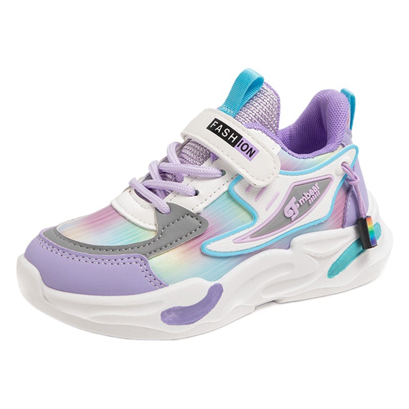 Children's Shoes 2025 Autumn Sports Shoes for Girls, Kids' Leather Dad Shoes, Korean Style Trendy Brand Letter Outdoor Casual Shoes