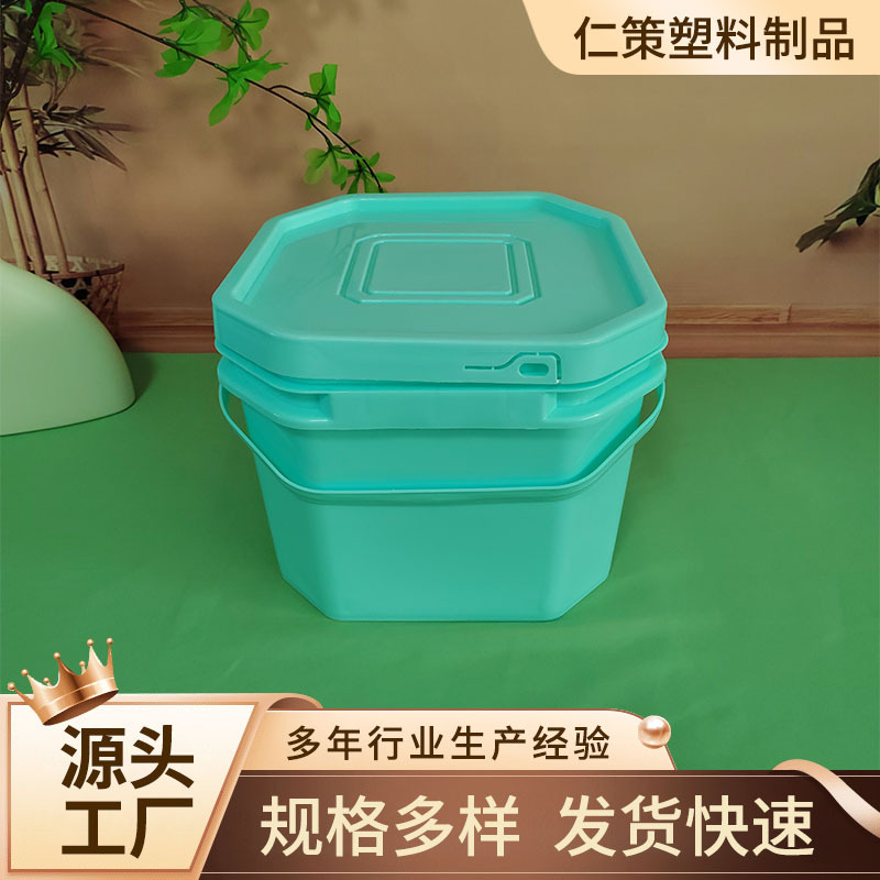 Wholesale Pp Food Grade Cream Blue Octagonal Barrel Packaging Storage Barrel Paint Barrel Latex Barrel 8L12L Sealed Square Barrel