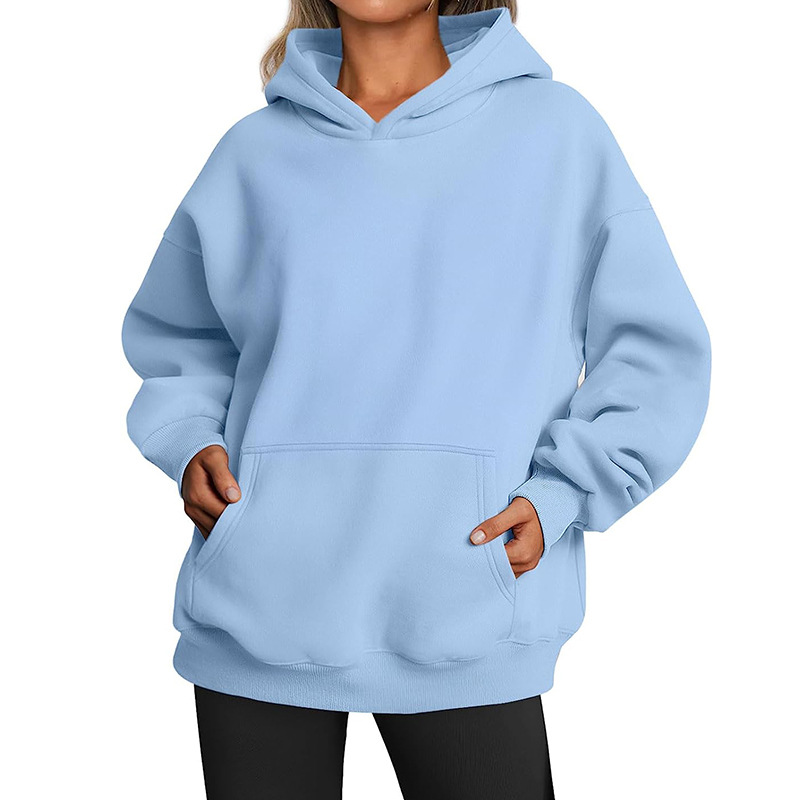 Picture of Amazon Europe and the United States cross-border foreign trade independent station 2023 new women's spring and autumn hooded sweater casual pocket jacket