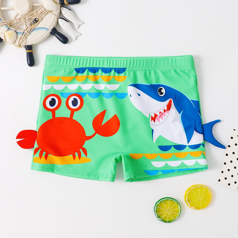 2024 New Boys' Swimsuit Cartoon Pattern Boys Small Big Baby Swimsuit Professional Quick-drying Children's Swimsuit