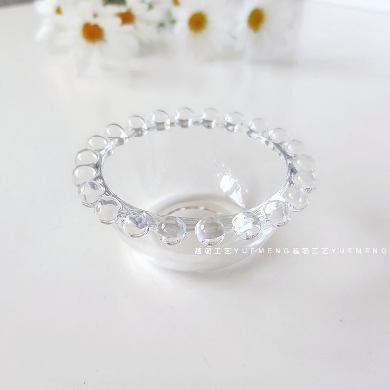 Picture of Bead Side Ins Glass Plate Dessert Dish Flavor Dish Jewelry Storage Dish Glass Day Dish Fruit Plate Fruit Dish