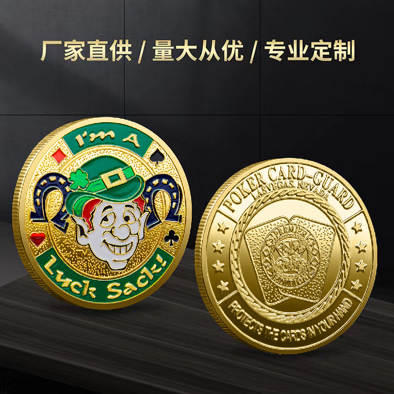 Picture of Chips Commemorative Medallion Las Vegas Lucky Gold and Silver Coin Metal Card Presser Collection Gift Cross-border