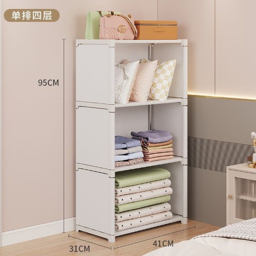 Picture of Wardrobe simple dustproof home rental house storage cabinet multi-storey bedroom assembly rental storage wardrobe Wenwo