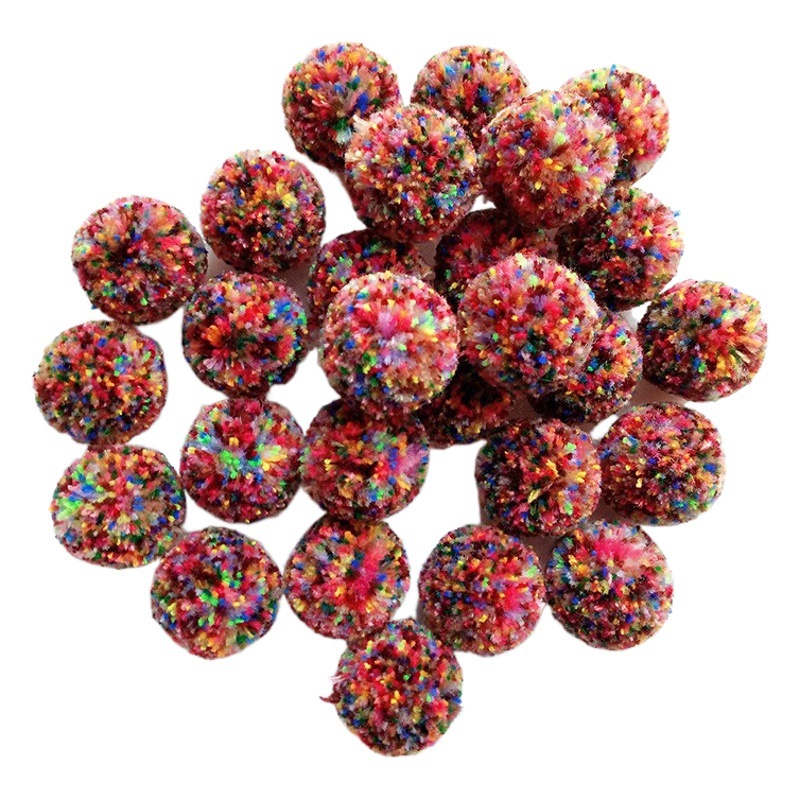 Coarse wool ball 5cm two-color mixed plush ball handmade diy clothing accessories hanging accessories cashmere wool ball wholesale
