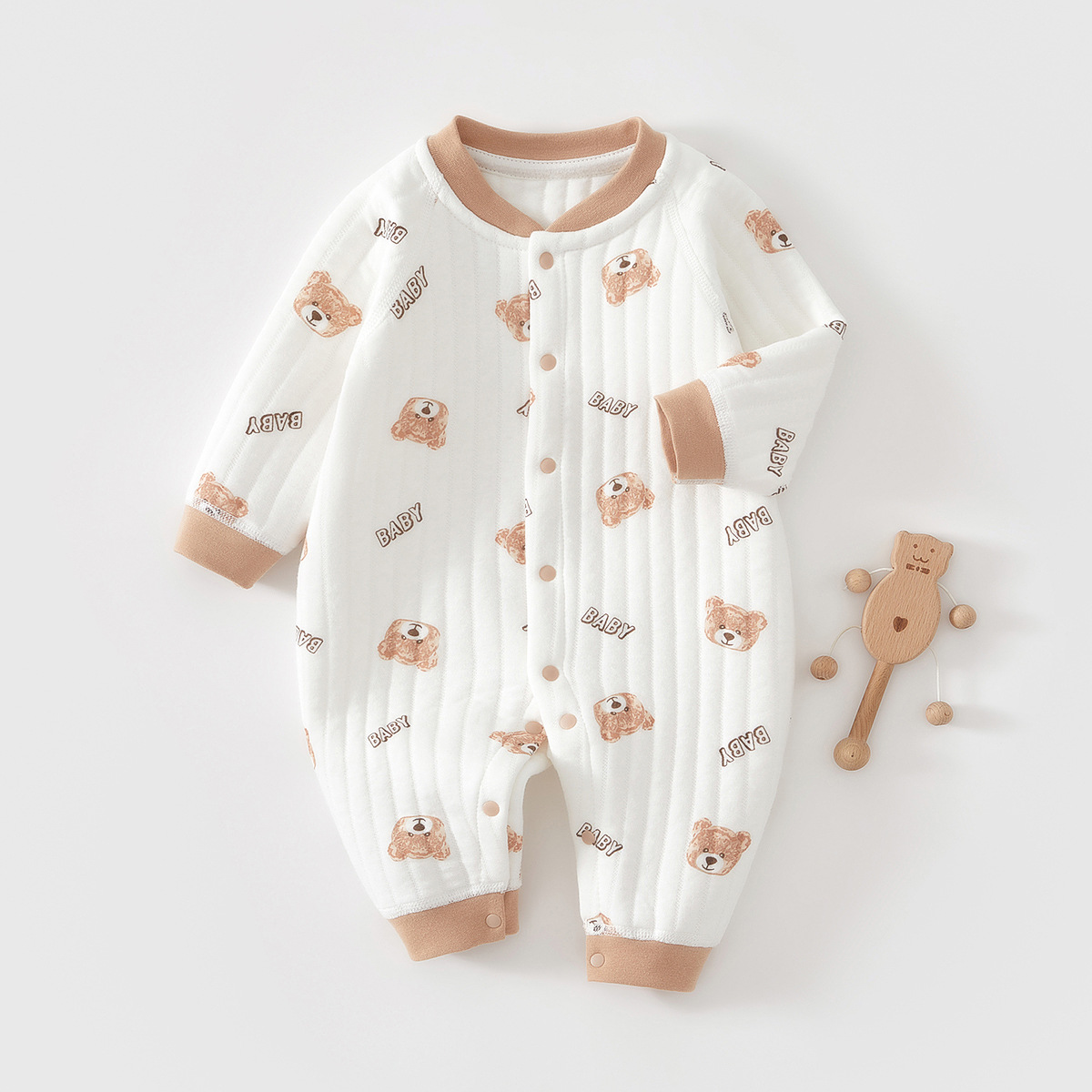Picture of Baby Jumpsuit winter warm long-sleeved romper autumn and winter bottoming warm clothes newborn baby clothes winter pajamas