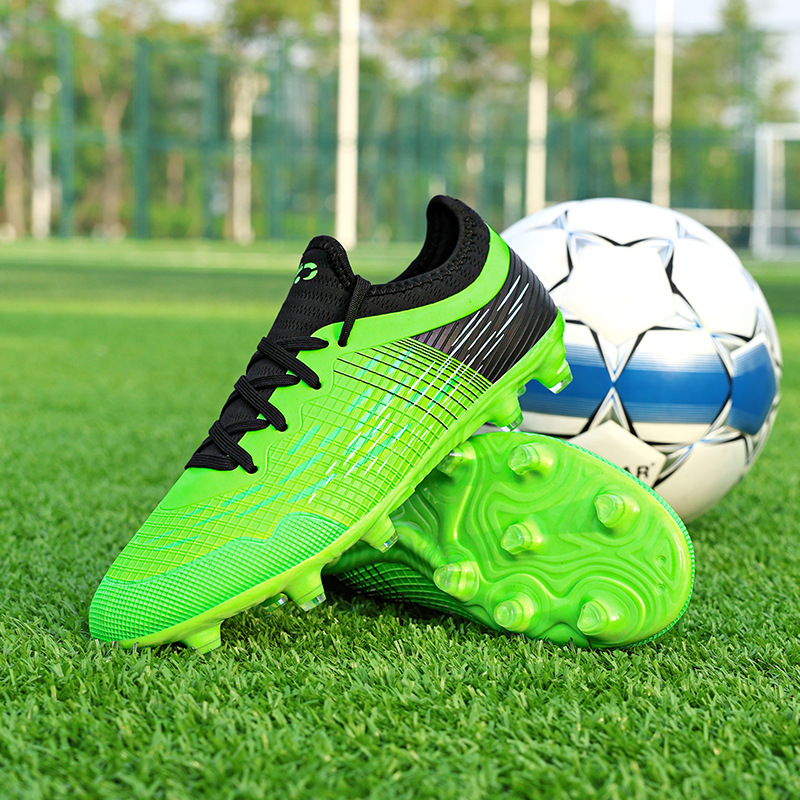 Football shoes children adult spring new mesh sneaker grass training competition long broken nail shoes cross-border delivery