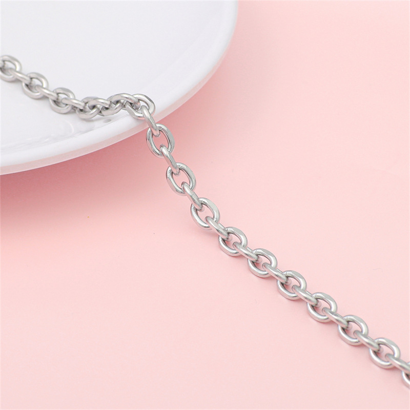 Picture of Trend Hip Hop Stainless Steel Y2K Ancient Silver Chain Extension Chain DIY Handmade Jewelry Bracelet Necklace Accessories Material