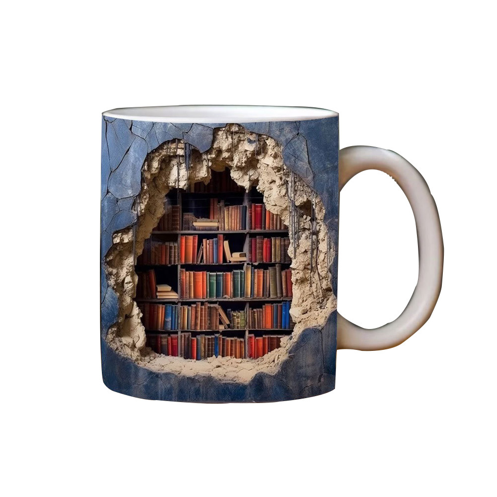 Picture of Cross-border new ceramic 3D Bookshelf Mug creative space design multi-purpose Mug