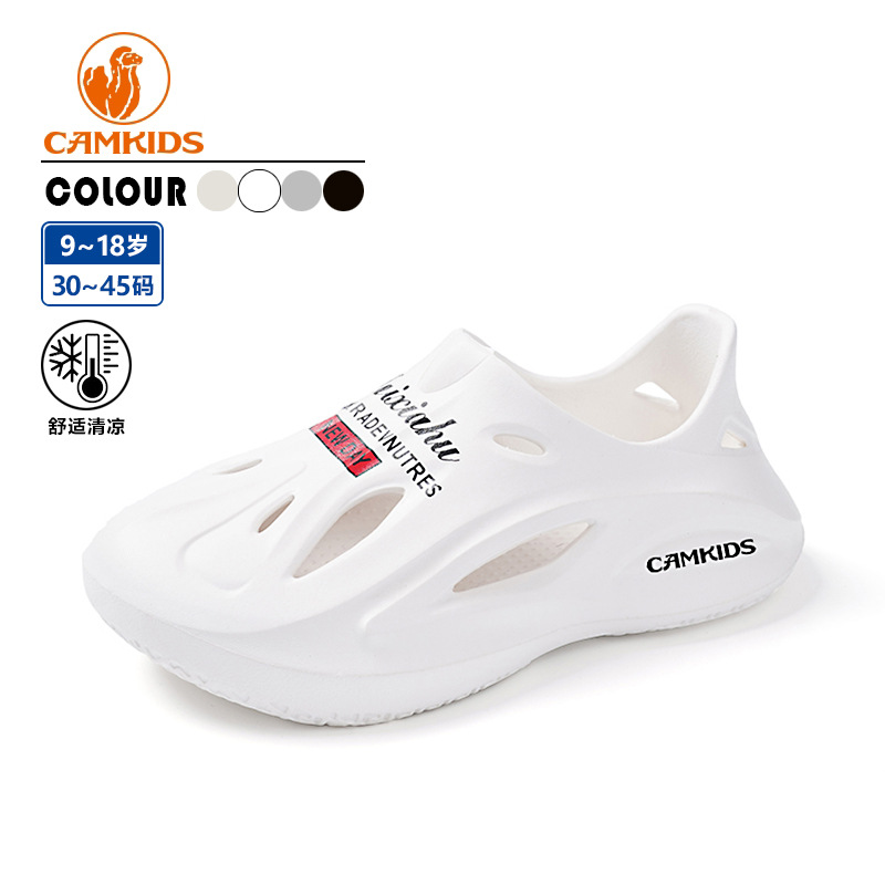 Camkids Boys' Toe-Toe Sandals Summer 2024 New Sports Beach Shoes for Middle-Aged and Older Boys Soft Sole Non-Slip